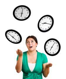 student juggles time