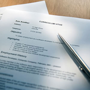 CV with pen