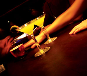 drinks at a bar