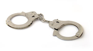 handcuffs on white background