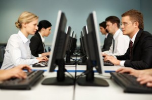 Young People Working at Computers