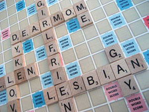 scrabble board with "Dear Mom"