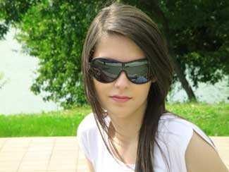 college student in sunglasses